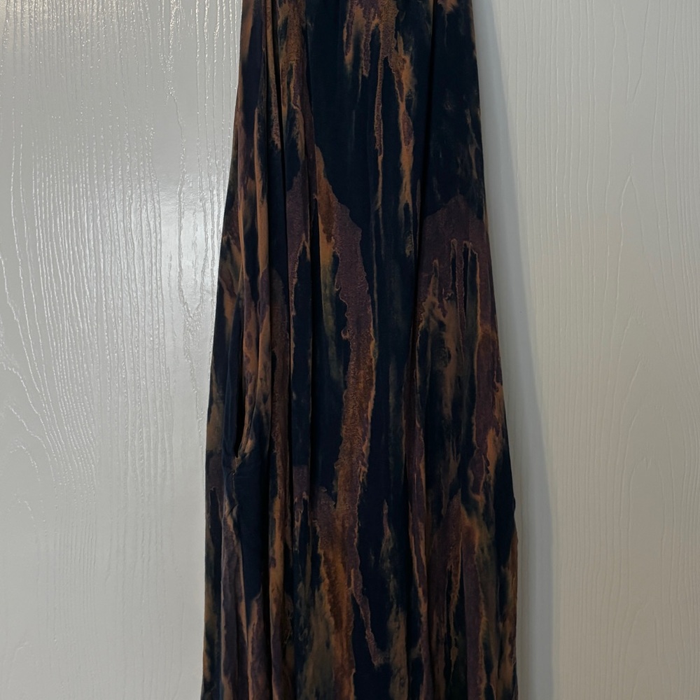 Blue and Brown TieDye Dress